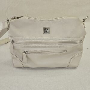 Stone Mountain Cream Leather Single Shoulder Strap Top Zipper Pockets